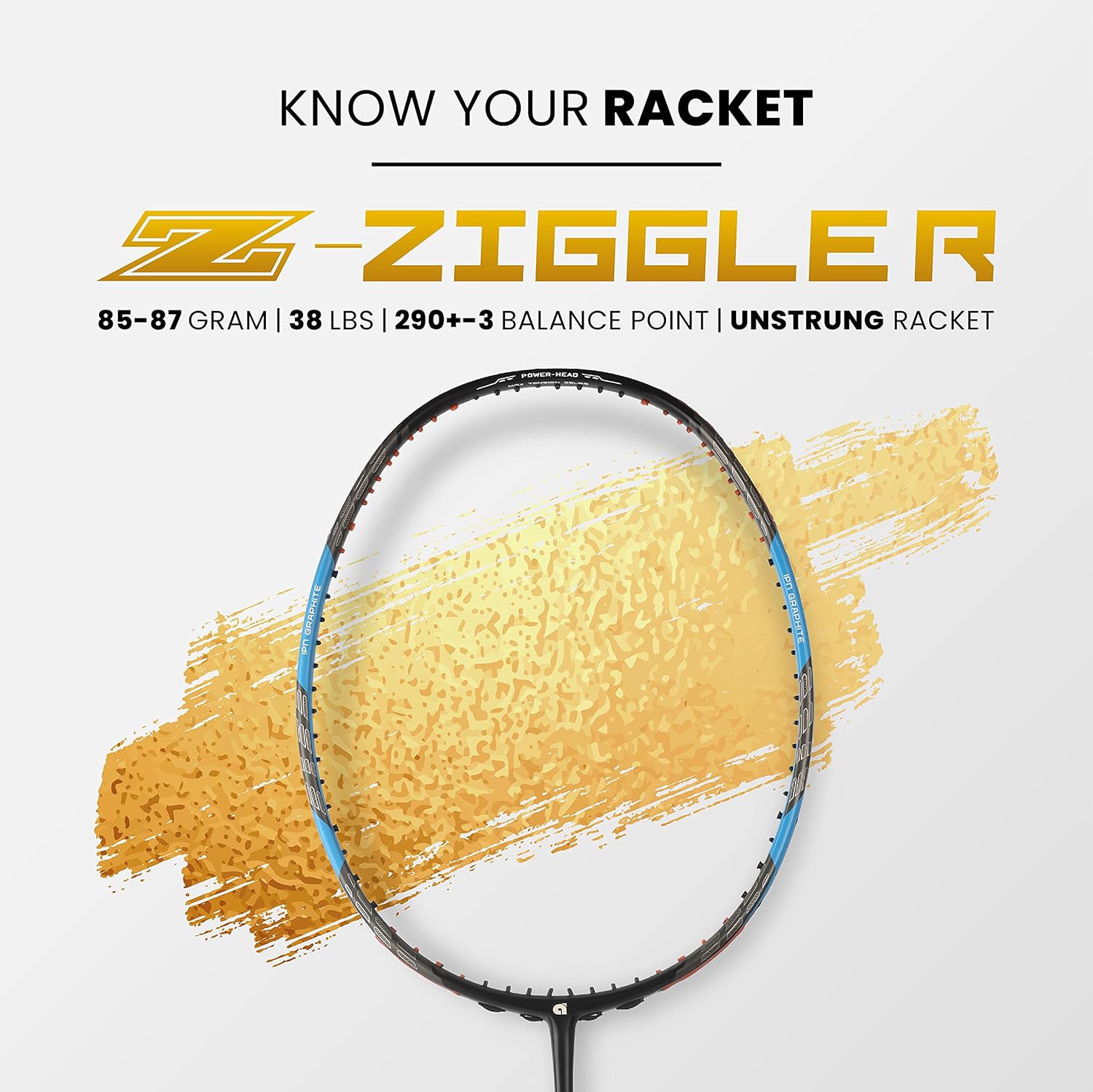 Apacs Z-Ziggler (Unstrung, 38 LBS Max Tension) 6.4mm Slim Shaft | Made in Vietnam | 100% Japanese Graphite Badminton Racket with Free Full Cover | G2-