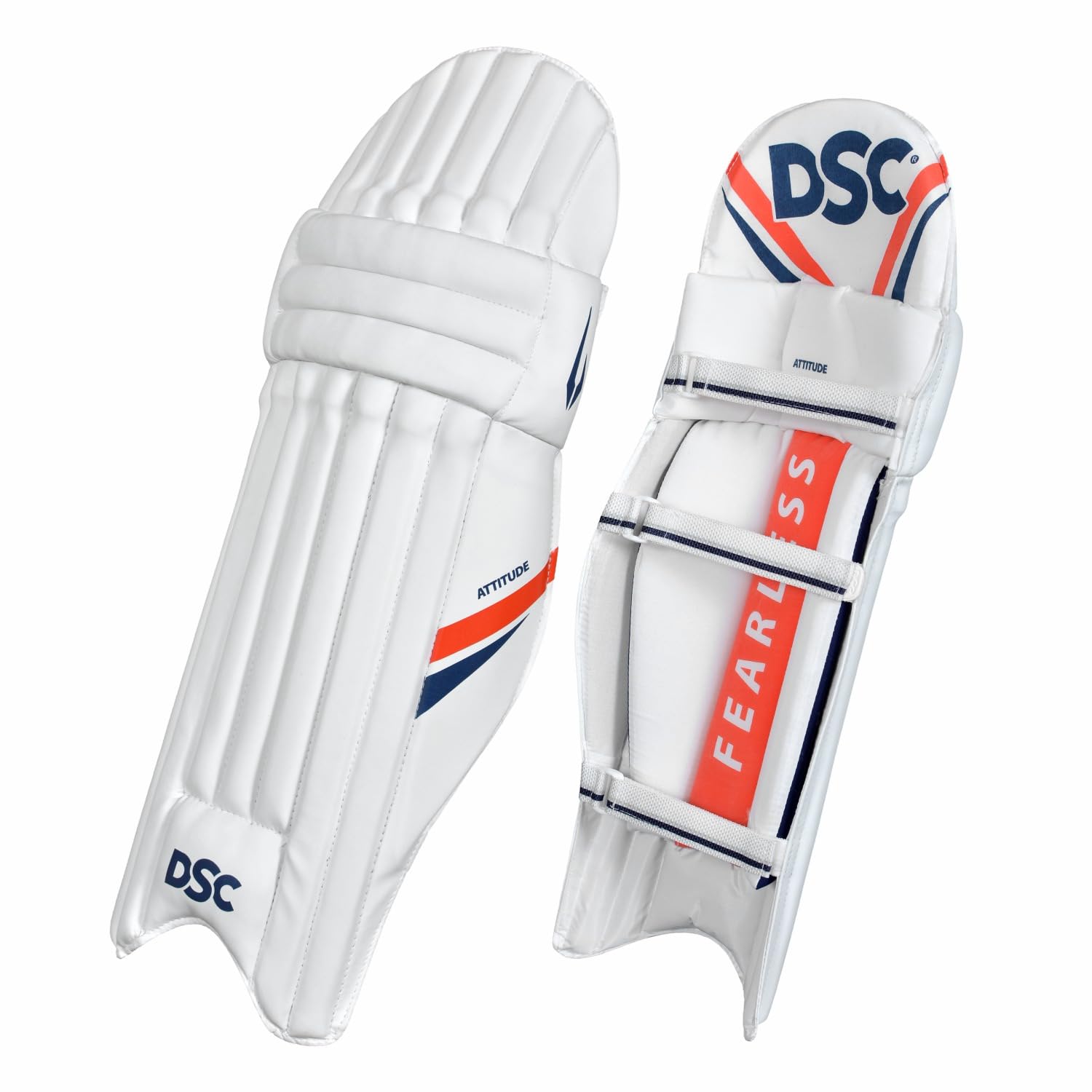 DSC Intense Leather Attitude Cricket Batting Leg Guard Men's Right, White Purple