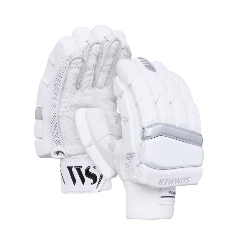 Whitedot Summer Cricket Batting Gloves, White, Suitable for Youth Right Hand