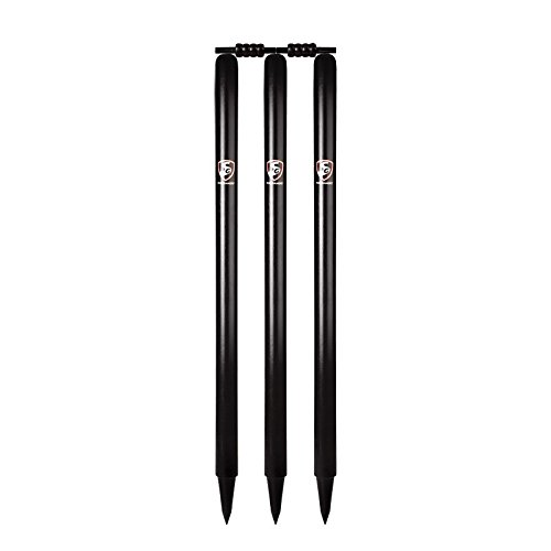 SG Wooden Tournament Cricket Stumps, 6 Pieces (Black)