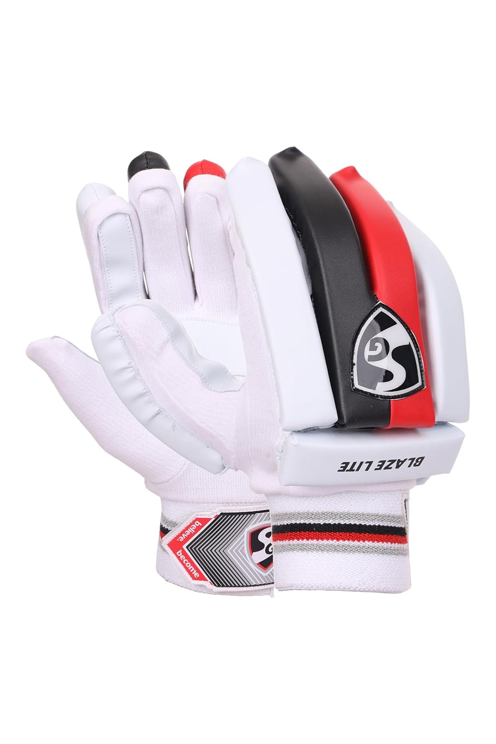SG Polyvinyl Chloride Blaze LITE Cricket Batting Gloves Youth RH, White