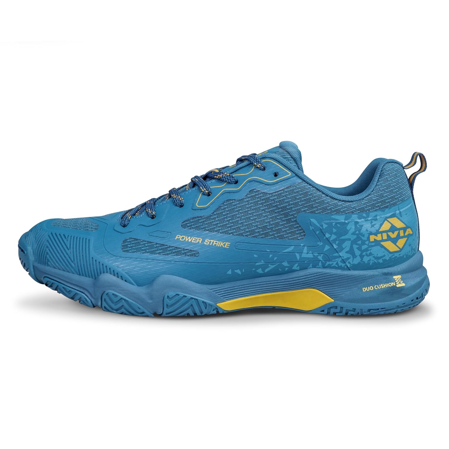 Nivia Powerstrike 4.0 Badminton Shoes for Men, Breathable Air Mesh Upper with Fusion Technology, Non-Marking Sole, Multidirectional Herringbone Grip f