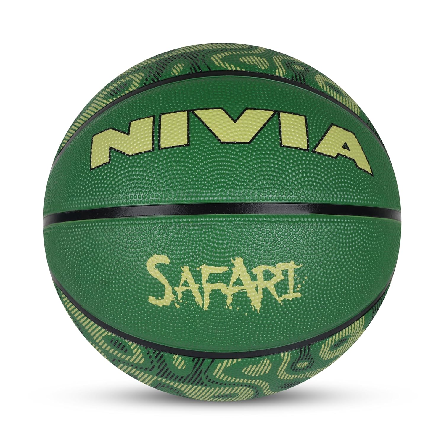 Nivia Safari Basketball, As per Basic Standard, 8 Panels, Butyl Threadwounded Bladder, Made for Beginners, to Play on All Indoor & Outdoor Surfaces (w