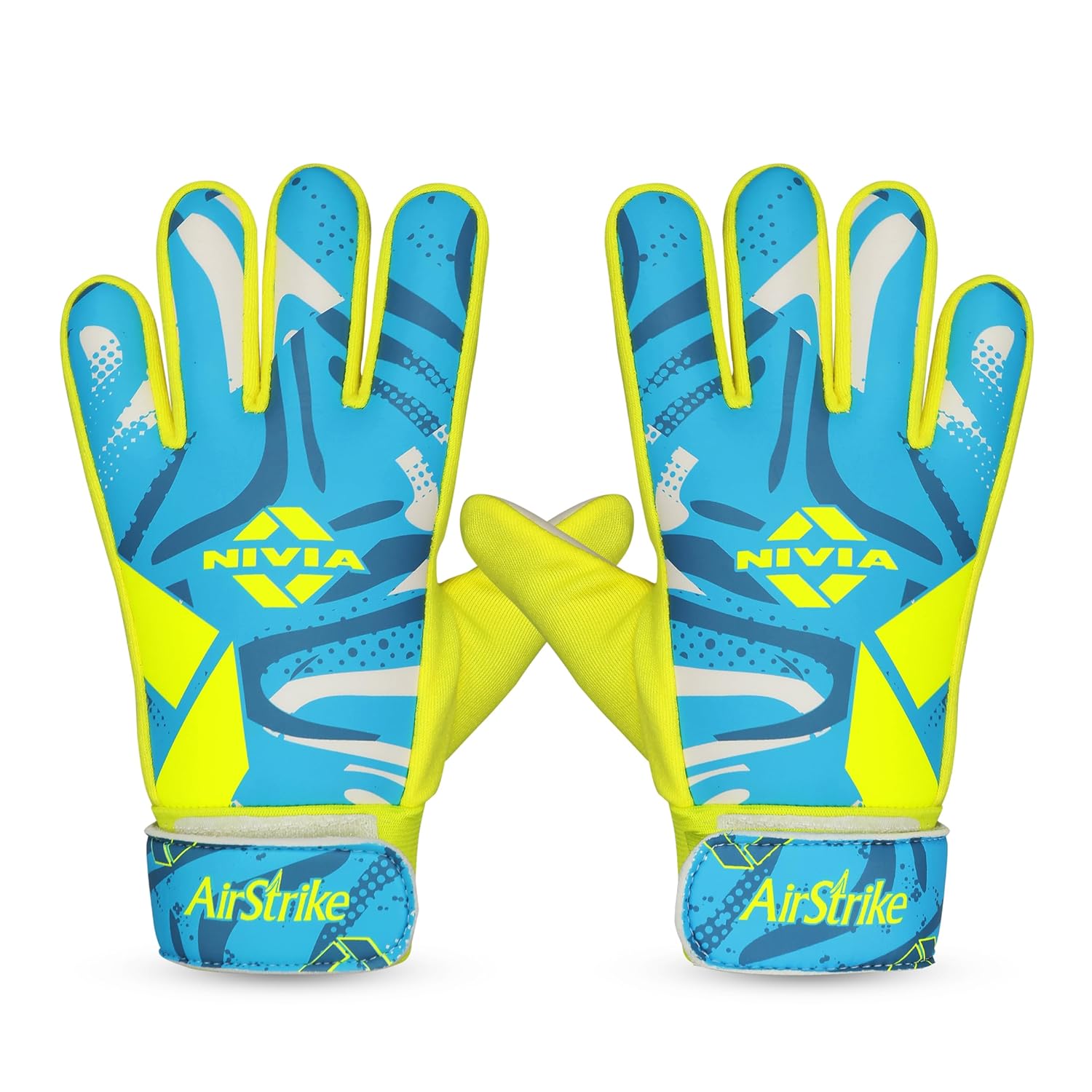 Nivia Air Strike Goalkeeper Gloves for Men & Women, PU Latex Gloves, Football Hand Gloves, (Black/Green) Medium