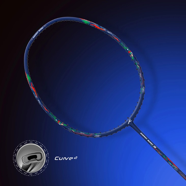 Hundred Energy Burst 18 Strung Badminton Racket with Full Cover (Black/Blue, 77 g), Carbon Fibre