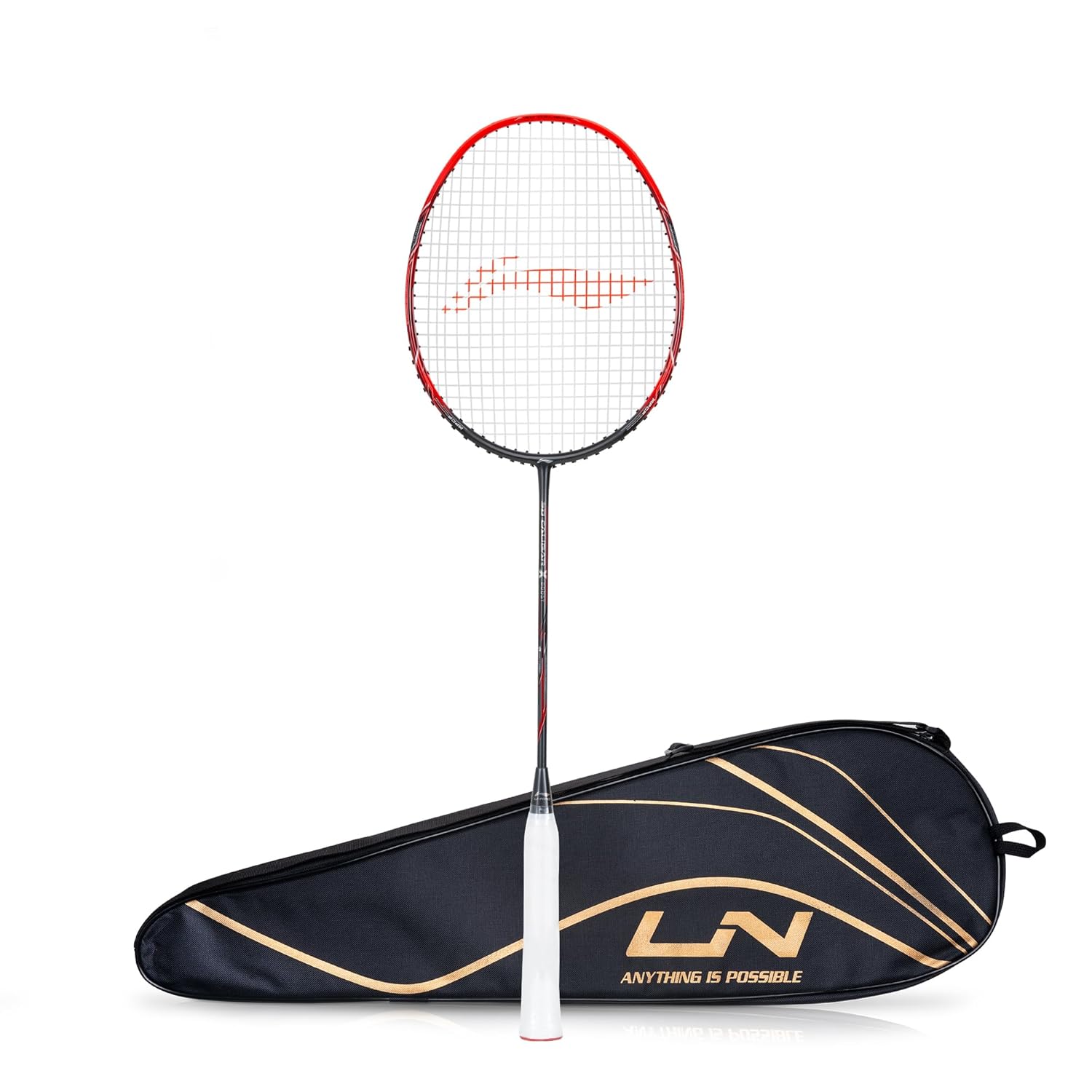 Li-Ning Ignite 8 Japanese Carbon Graphite Unstrung Badminton Racket with Full Cover (Dark Navy/Copper, 77 Grams)